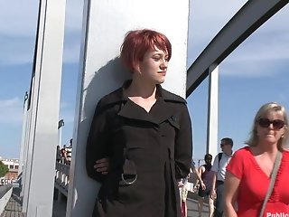 Ginger-haired Euro Chick Gets Fucked Hard In Public