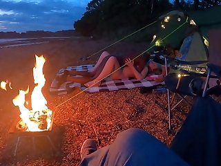 Youthfull Blonde Hotwife Fucks Her Big Black Cock Bull While On Holiday Camping With Spouse