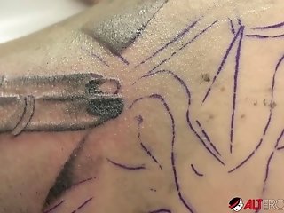 Wild Model Jayjay Ink Getting Tattooed