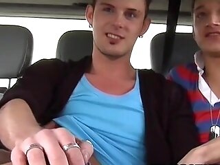 Lollipop Longing Youngster Rammed In Moving Car Threesome