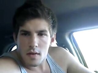 Big-boner Jock Strokes In His Car