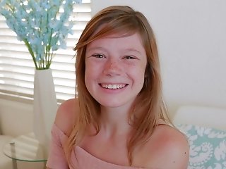 Nice Teenager Ginger-haired With Freckles Orgasms During Casting